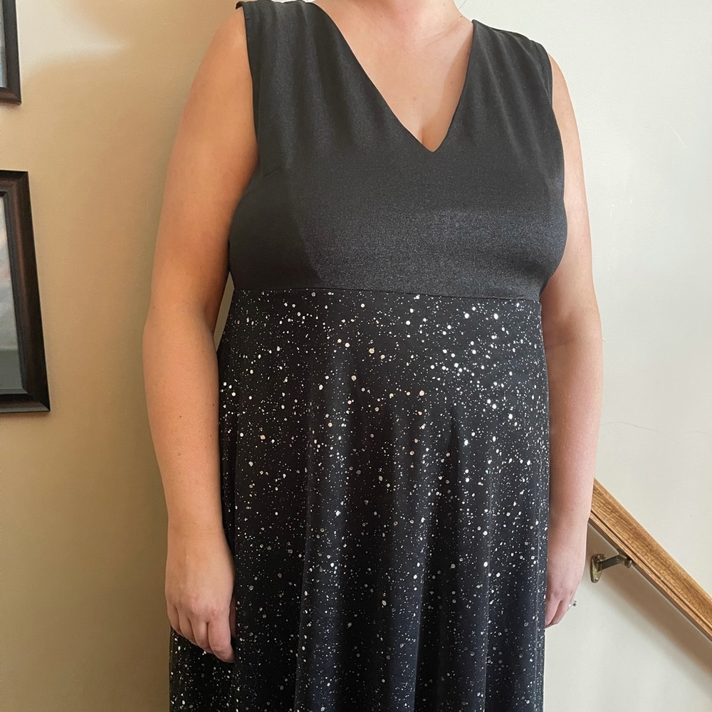 Black shimmer cocktail dress